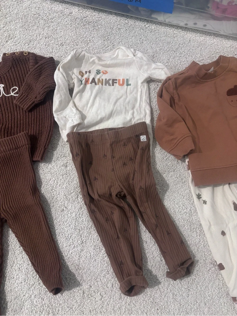 Neutral & Brown Baby Outfit Bundle - Fall & Pumpkin Prints